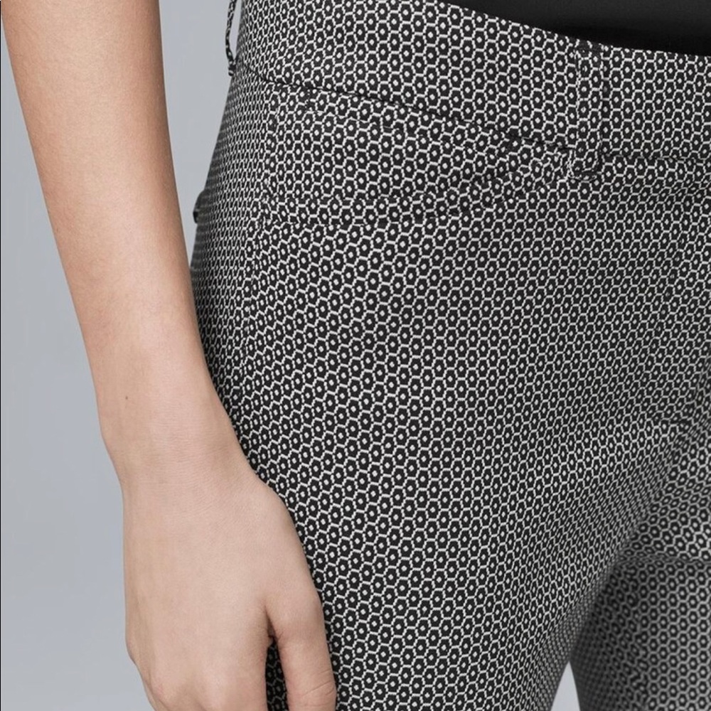WHBM | Slim Ankle Pant Black White Pattern Size 6